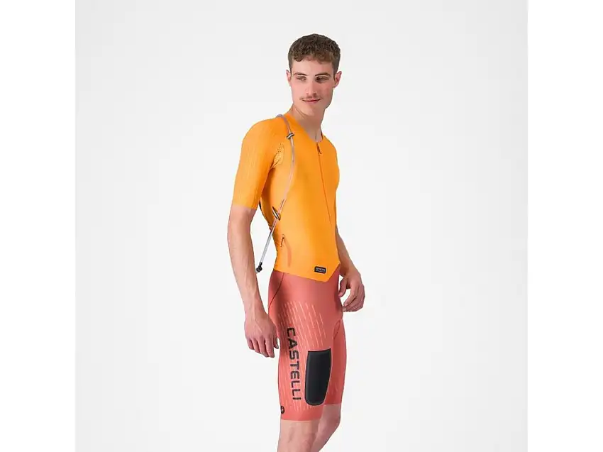 Castelli Unlimited Speedsuit kortärmad vivid orange/hot sauce/svart herr