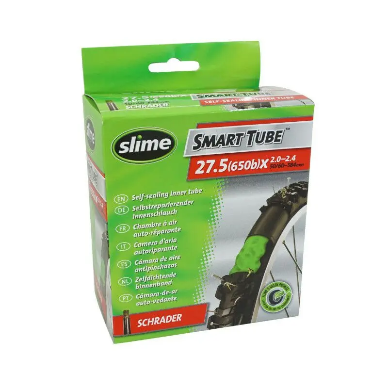Innerrör med Schraderventil och anti-punkteringsvätska Slime 27.5 x 2.00-2.40