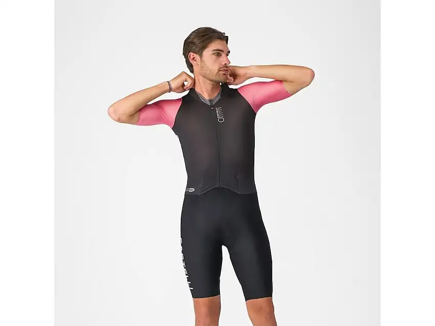 Castelli Saturday Morning Skinsuit black/rosa giro/smoky gray herr