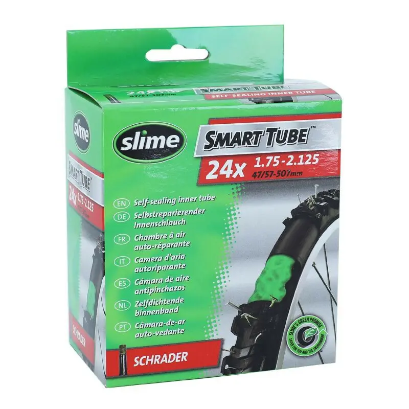 Schrader ventil inner slang med punkteringsskyddande vätska Slime 24 x 1.75-2.125