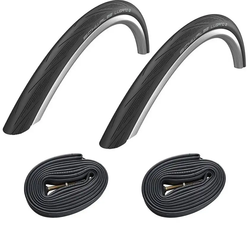 2 däck + 2 slangar Schwalbe Lugano II Endurance 700x25 (25-622)