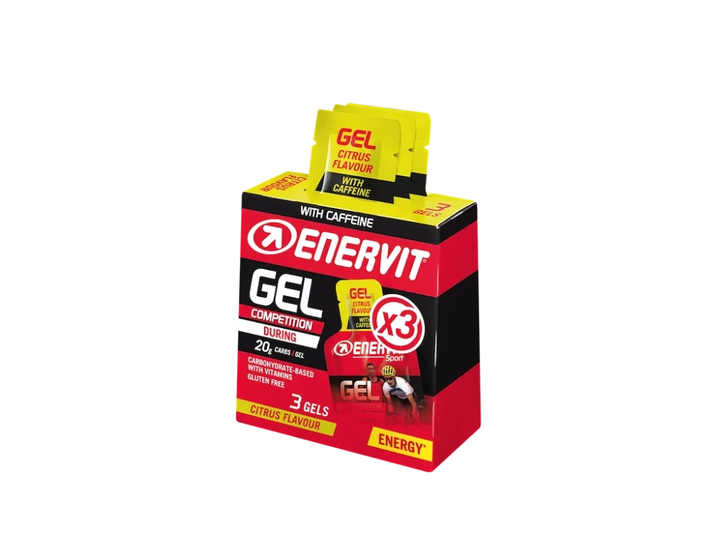Enervit Sport Gel citrus med koffein 3 x 25 ml
