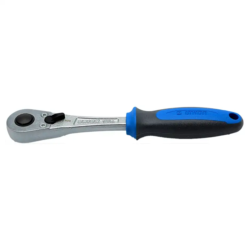 Hylsnyckel Unior Reversible Ratchet 1/4" Blå