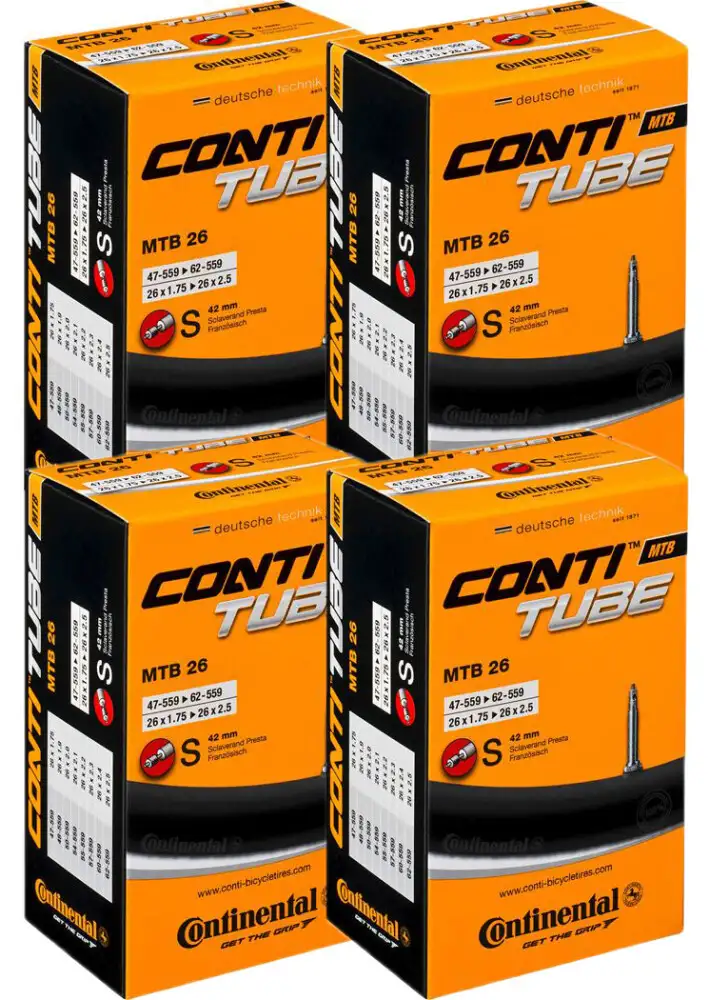 4 st. Continental 26" Slang 47/62-559 med 42mm racer ventil
