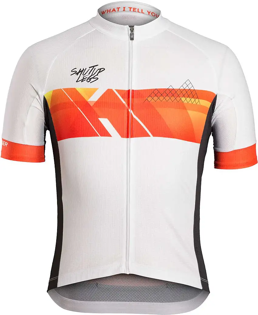 Tröja Bontrager Shut Up Legs kort ärm vit/orange
