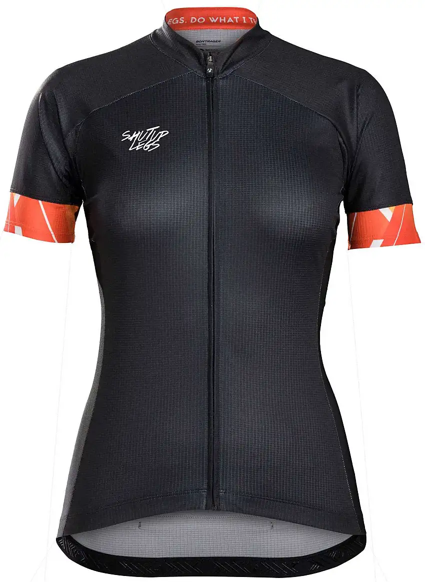 Tröja Bontrager Shut Up Legs kort ärm dam svart/orange