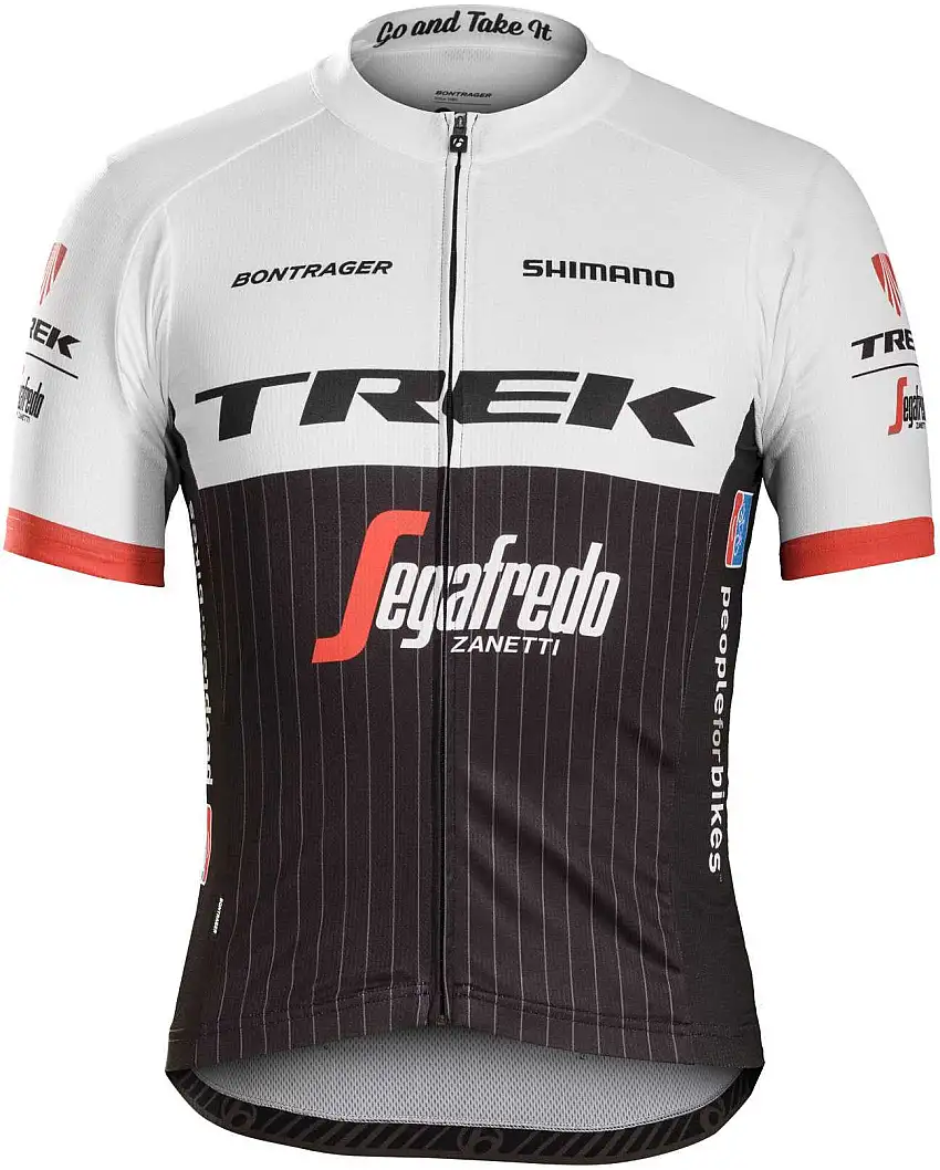 Tröja Trek-Segafredo Replica kort ärm svart/vit/röd