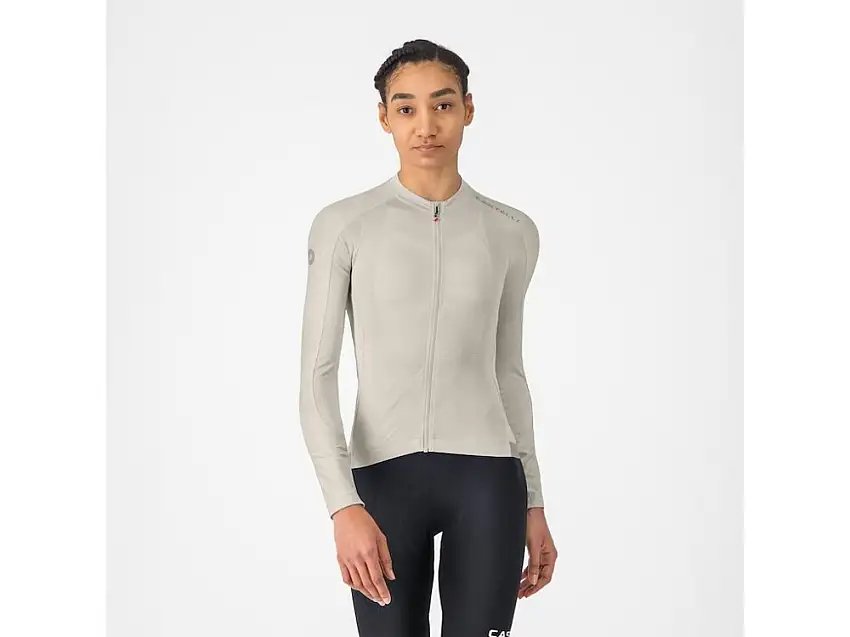 Castelli Espresso 2 W LS cykeltröja långa ärmar silver moon dam