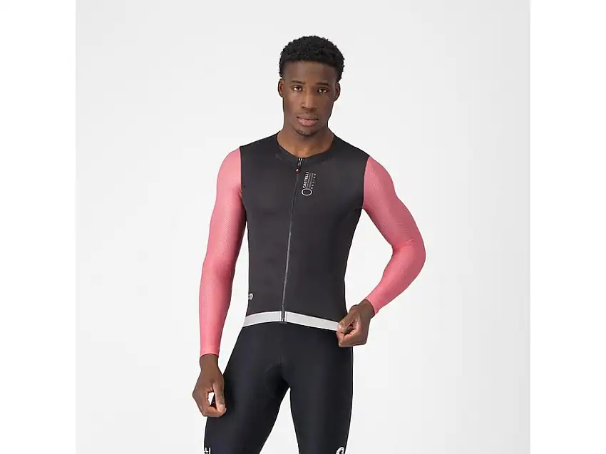 Castelli Coretto LS cykeltröja långärmad black/rosa giro/silver moon herr