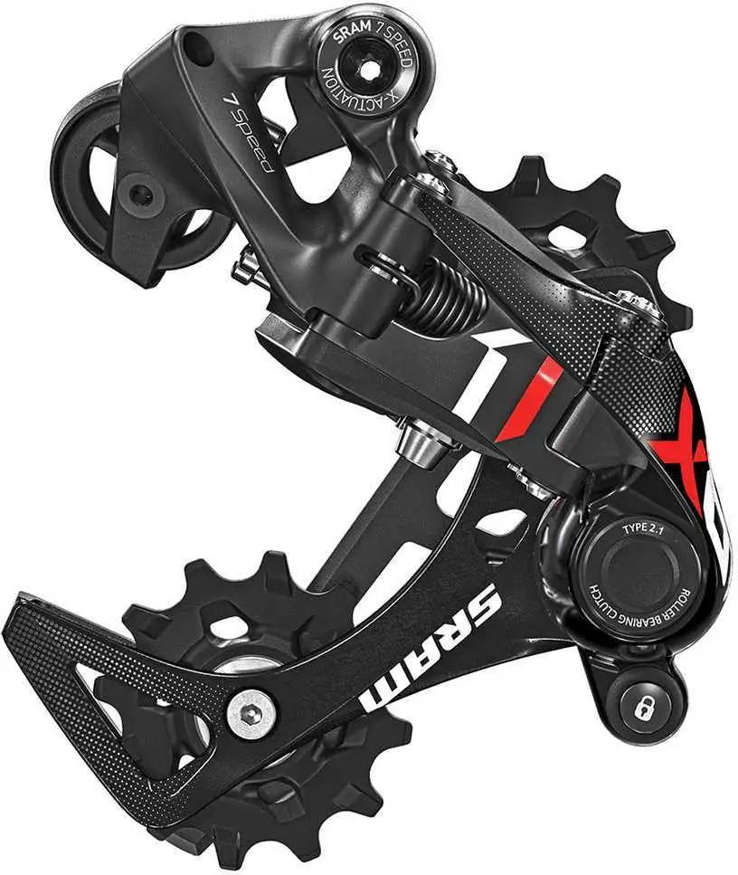Bakväxel SRAM X01 DH, 7 växlar, short cage, röd