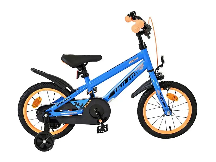 Volare Rocky barncykel 14'' med stödhjul blå