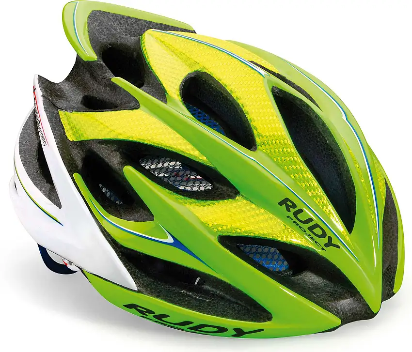 Cykelhjälm Rudy Project Windmax hi-vis lime/blå