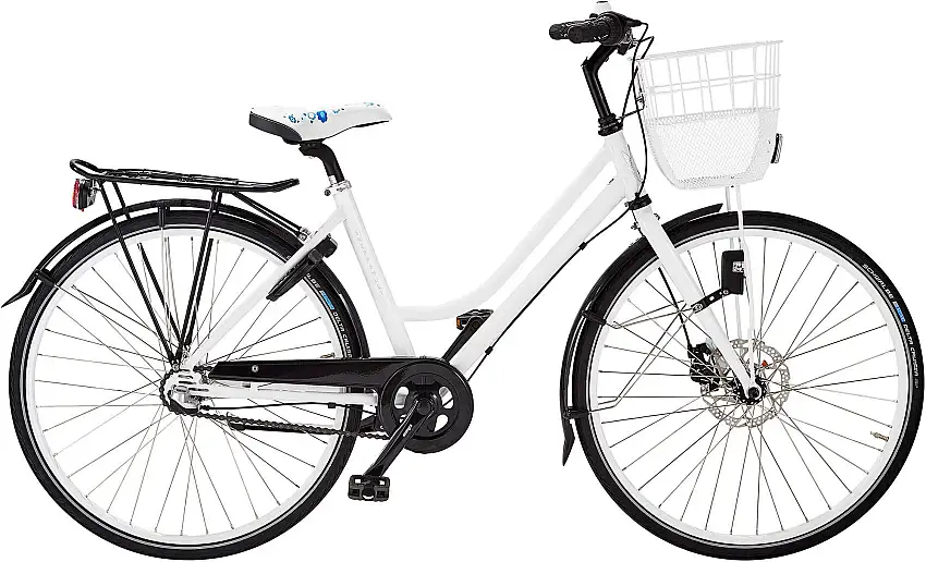 Skeppshult Ung 24" 3-växlad med korg fjällvit metallic