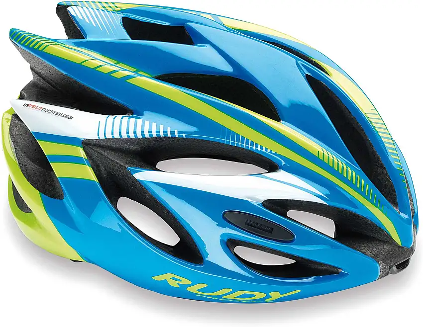 Cykelhjälm Rudy Project Rush blå/hi-vis lime