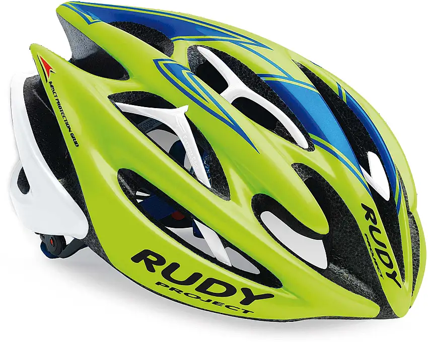 Cykelhjälm Rudy Project Sterling hi-vis lime/blå