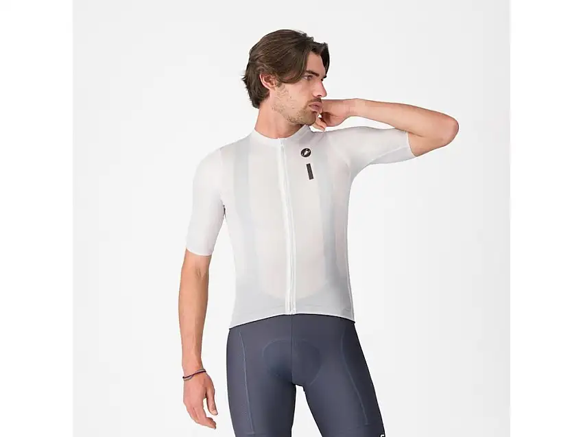 Castelli Drittone Logo cykeltröja kortärmad vit/svart herr