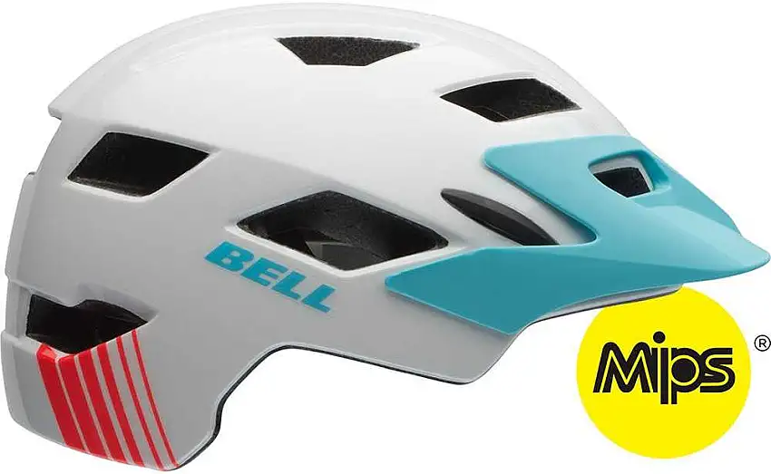 Cykelhjälm Bell Sidetrack Youth MIPS vit/glacier blue echo