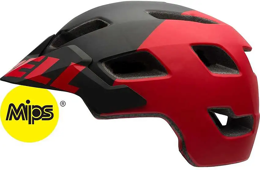 Cykelhjälm Bell Stoker MIPS matt svart/röd