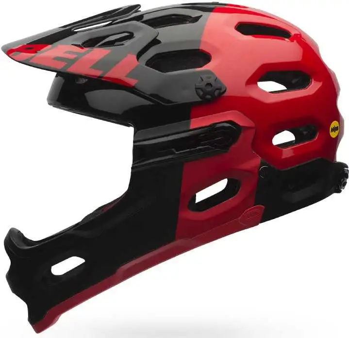 Cykelhjälm Bell Super 2R MIPS svart/röd
