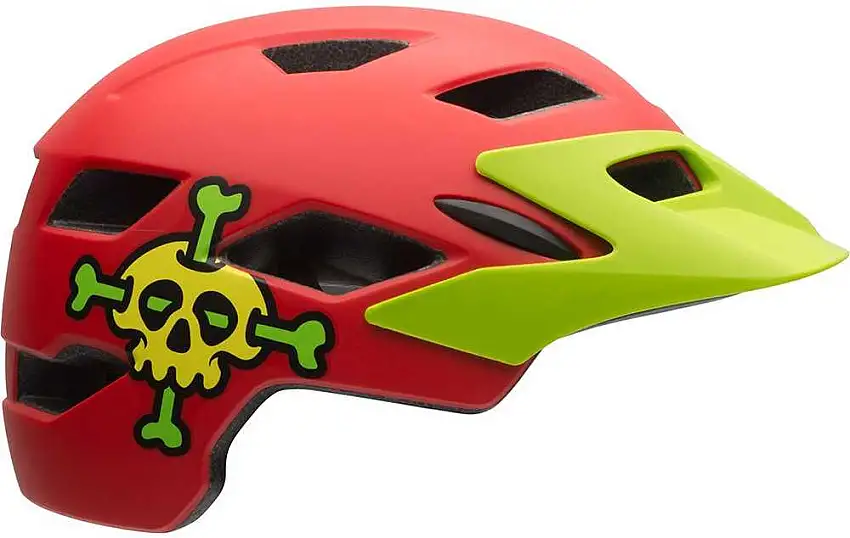 Cykelhjälm Bell Sidetrack Child röd chili Skully