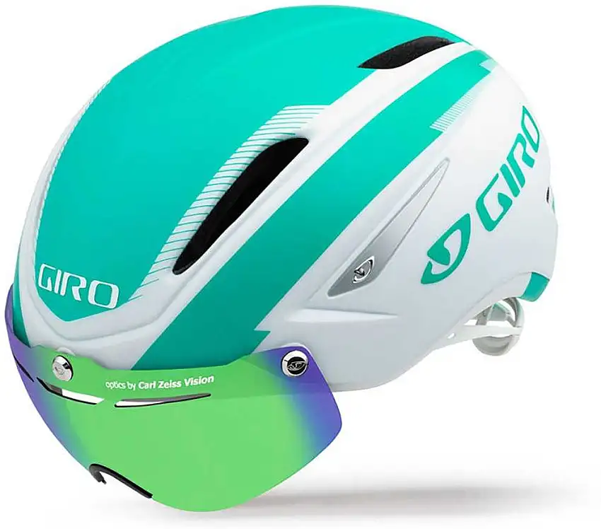 Cykelhjälm Giro Air Attack Shield matt vit/turkos