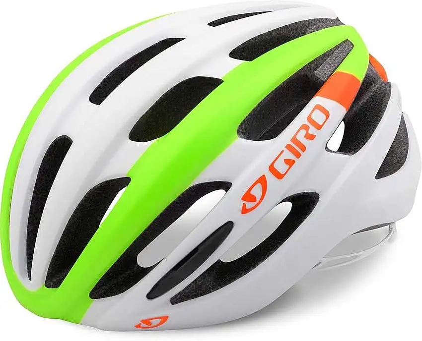 Cykelhjälm Giro Foray vit/lime/röd