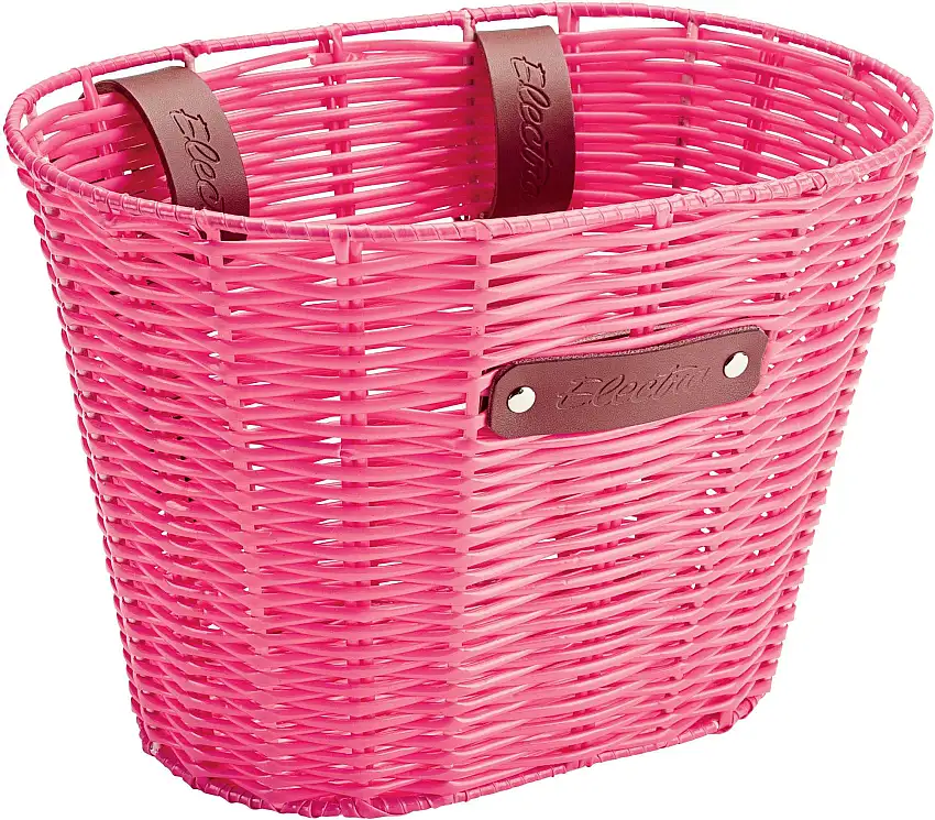 Cykelkorg Electra Plastic Woven fram rosa
