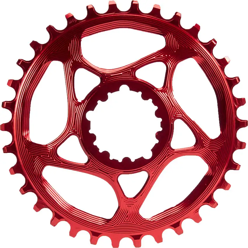 Drev AbsoluteBlack Round SRAM GPX direct mount 9-12 växlar 34T röd