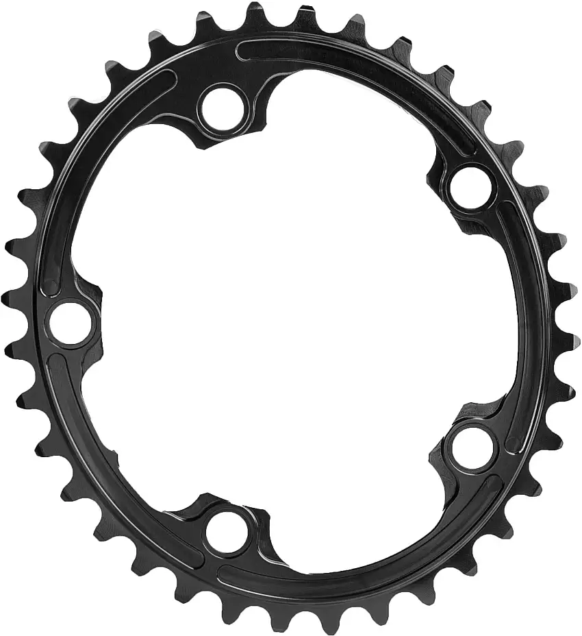 Drev AbsoluteBlack Premium Oval Road 2X 110 bcd SRAM hidden bolt 36T svart