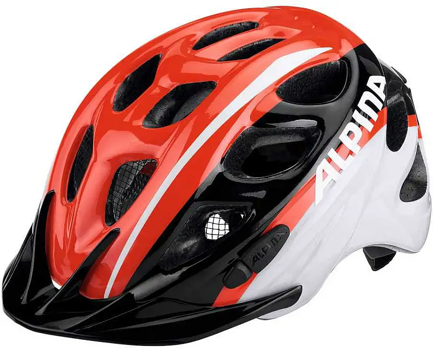 Cykelhjälm Alpina Rocky neonröd/svart/vit