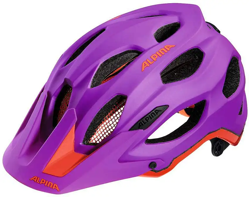 Cykelhjälm Alpina Carapax lila/neonröd