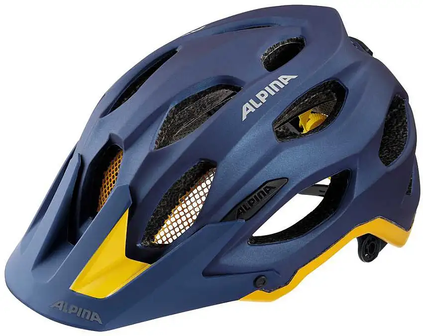 Cykelhjälm Alpina Carapax mörkblå/gul