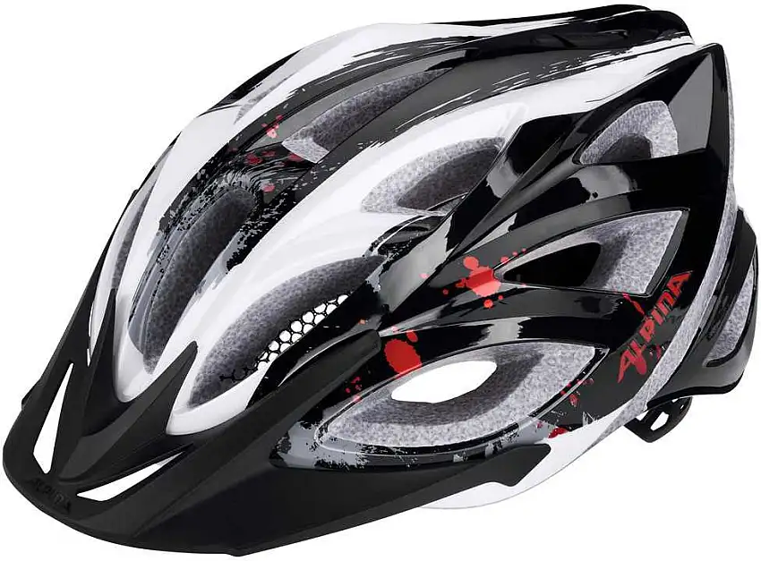 Cykelhjälm Alpina Seheos svart/vit/röd