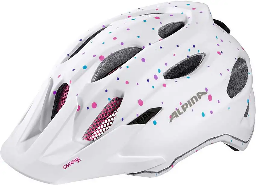 Cykelhjälm Alpina Carapax Jr vit/prickar