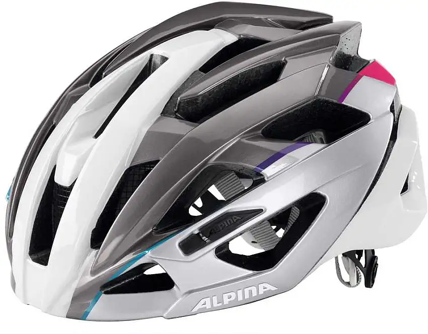 Cykelhjälm Alpina Valparola RC vit/alu/rosa
