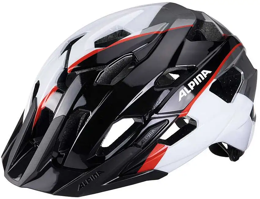 Cykelhjälm Alpina Yedon svart/vit/neonröd