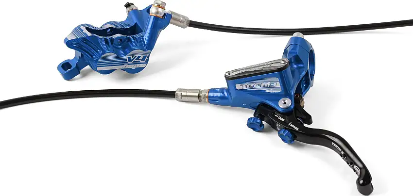 Skivbroms Hope Tech 3 V4 no rotor bak L/H blå