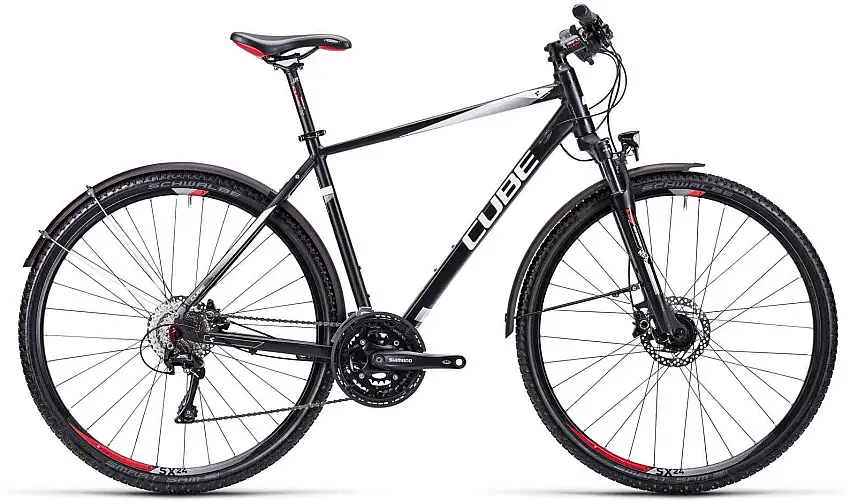 Cube Nature Allroad svart/vit/röd