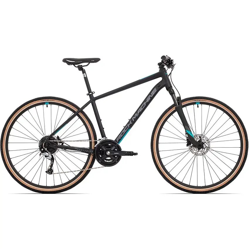 Hybridcykel Rock Machine Crossride 700 Svart/Grå/Blå