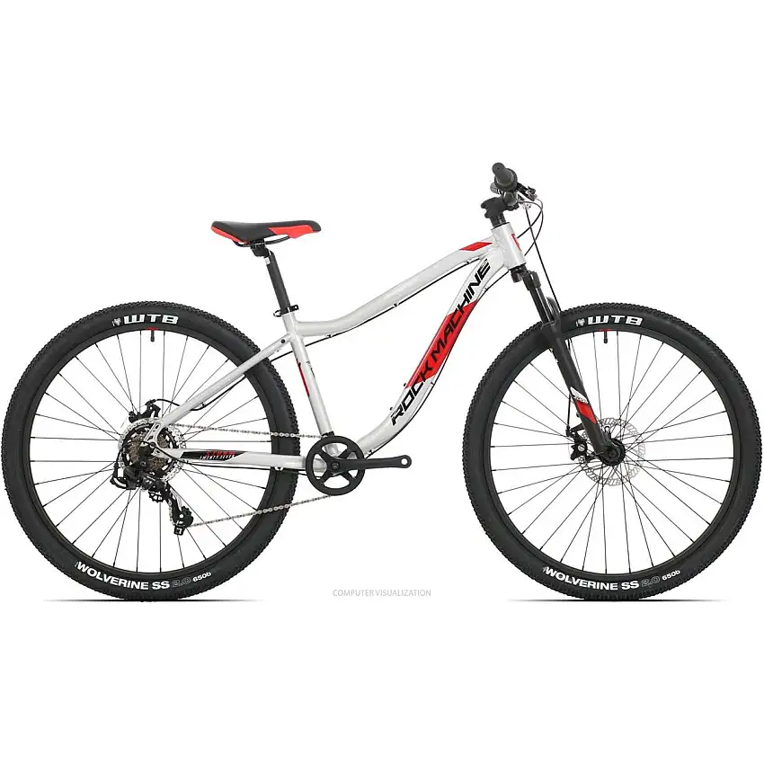Barncykel Rock Machine Storm 27 MD Silver/Svart/Röd