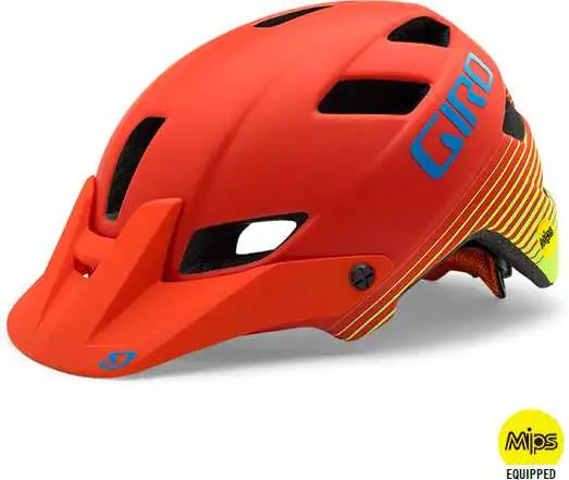 Cykelhjälm Giro Feature MIPS matt röd/gul