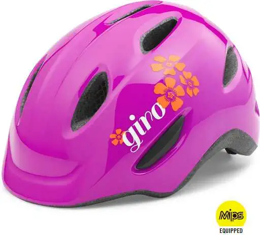Cykelhjälm Giro Scamp MIPS magenta/blommor