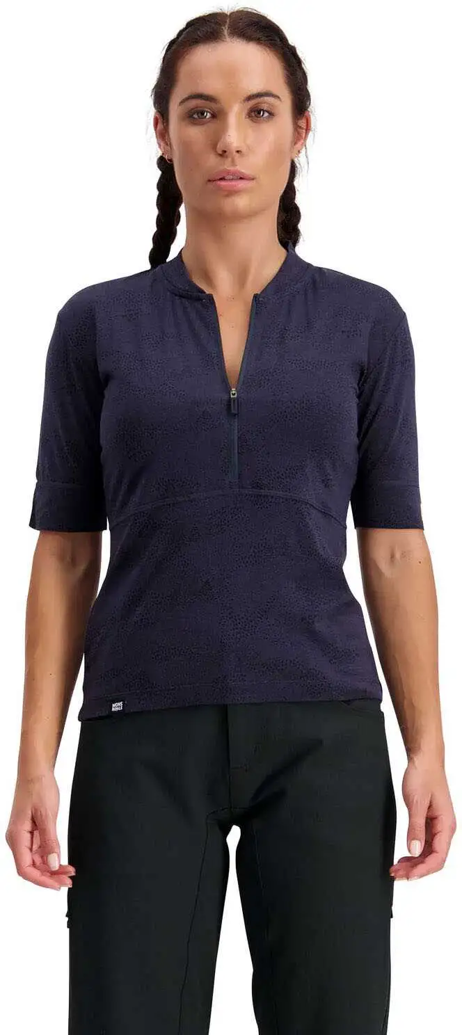 Tröja Mons Royal Wool Cadence Half Zip dam mörkblå