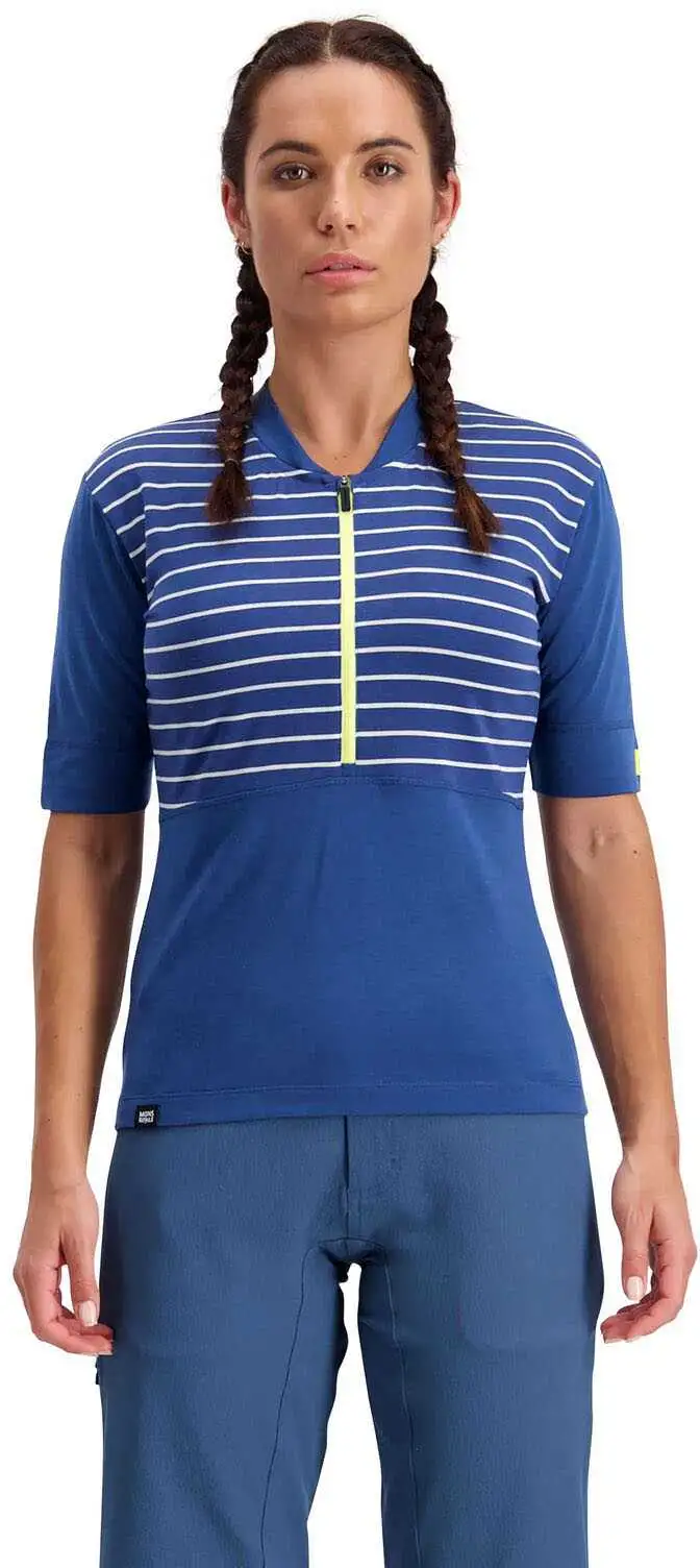 Tröja Mons Royal Wool Cadence Half Zip dam blå/vit