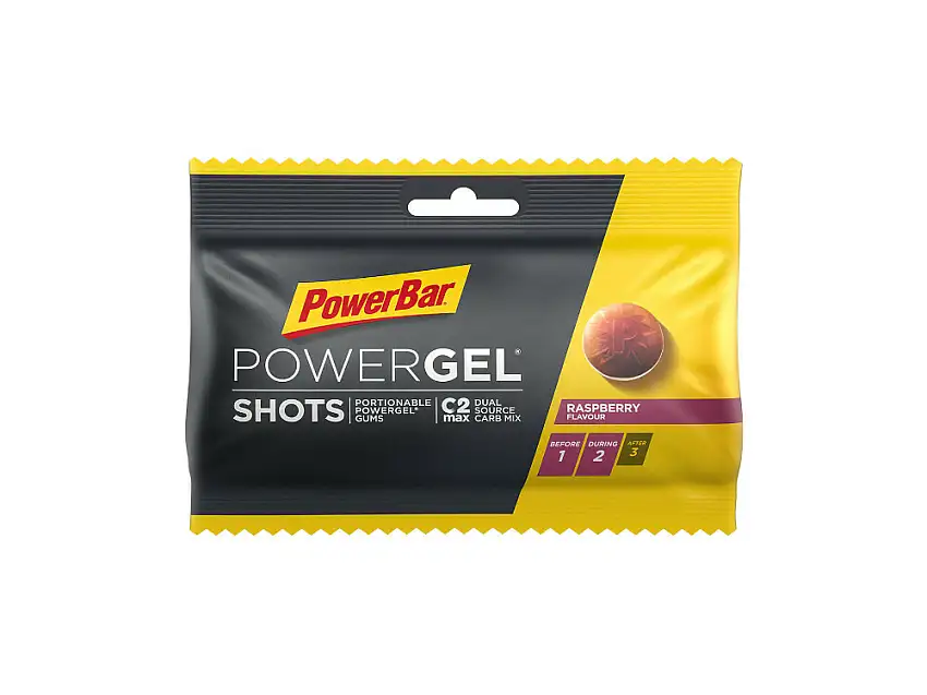 PowerBar PowerGel Shots vingummi hallon 10 st