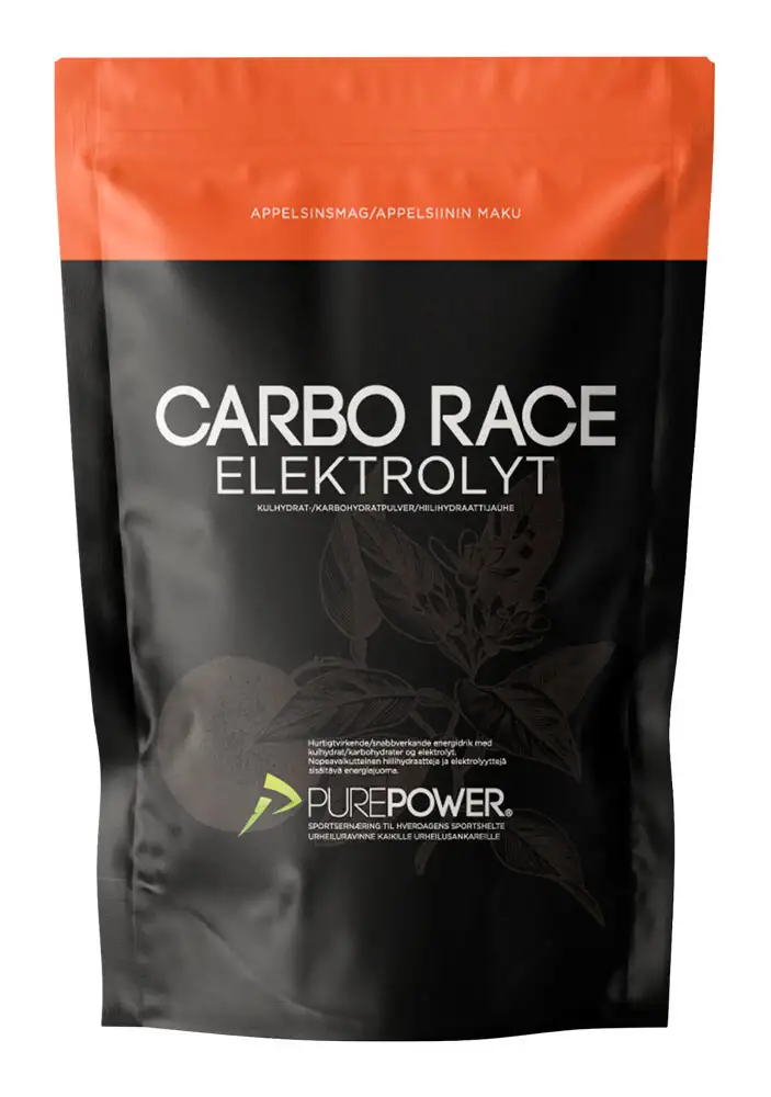 PurePower Carbo Race Elektrolyt energipulver apelsin 1 kg