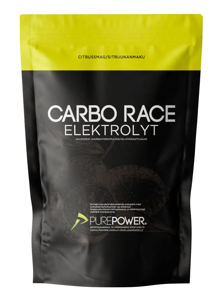 PurePower Carbo Race Elektrolyt energipulver citrus 1 kg