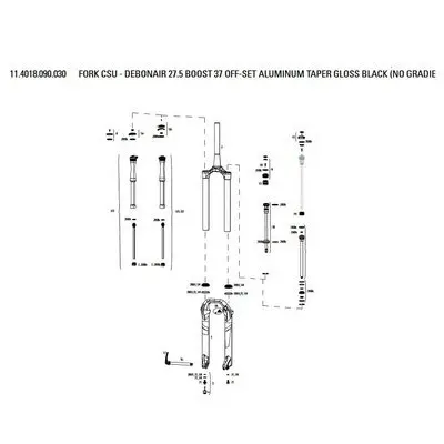 Gaffel Rockshox Te/Pivot/Plongeurs Lyrik Ult 2020+ Dba 27.5""B 37os Gl