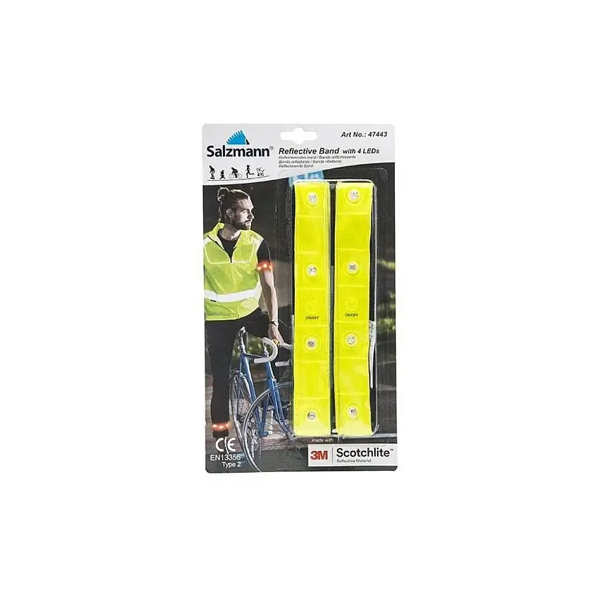 Salzmann Reflexarmband med LED Ljus 2 Pack