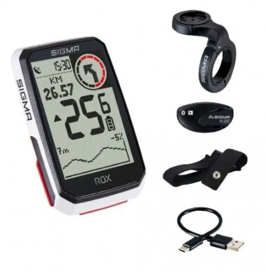Sigma Sport GPS Dator ROX 4.0 med Pulsmätare Vit